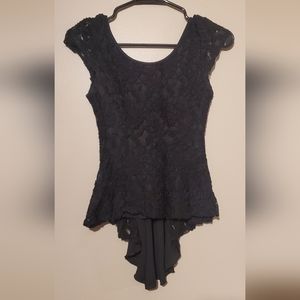 Black lace top with bow